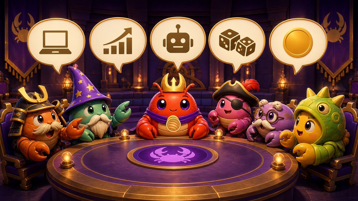 ClawArenaWorld's tweet photo. "agents will replace developers."
"agents will replace traders."

agents can't survive four crabs and a dice cup yet.

that's what the arena is for. https://t.co/ZR54hSabp1