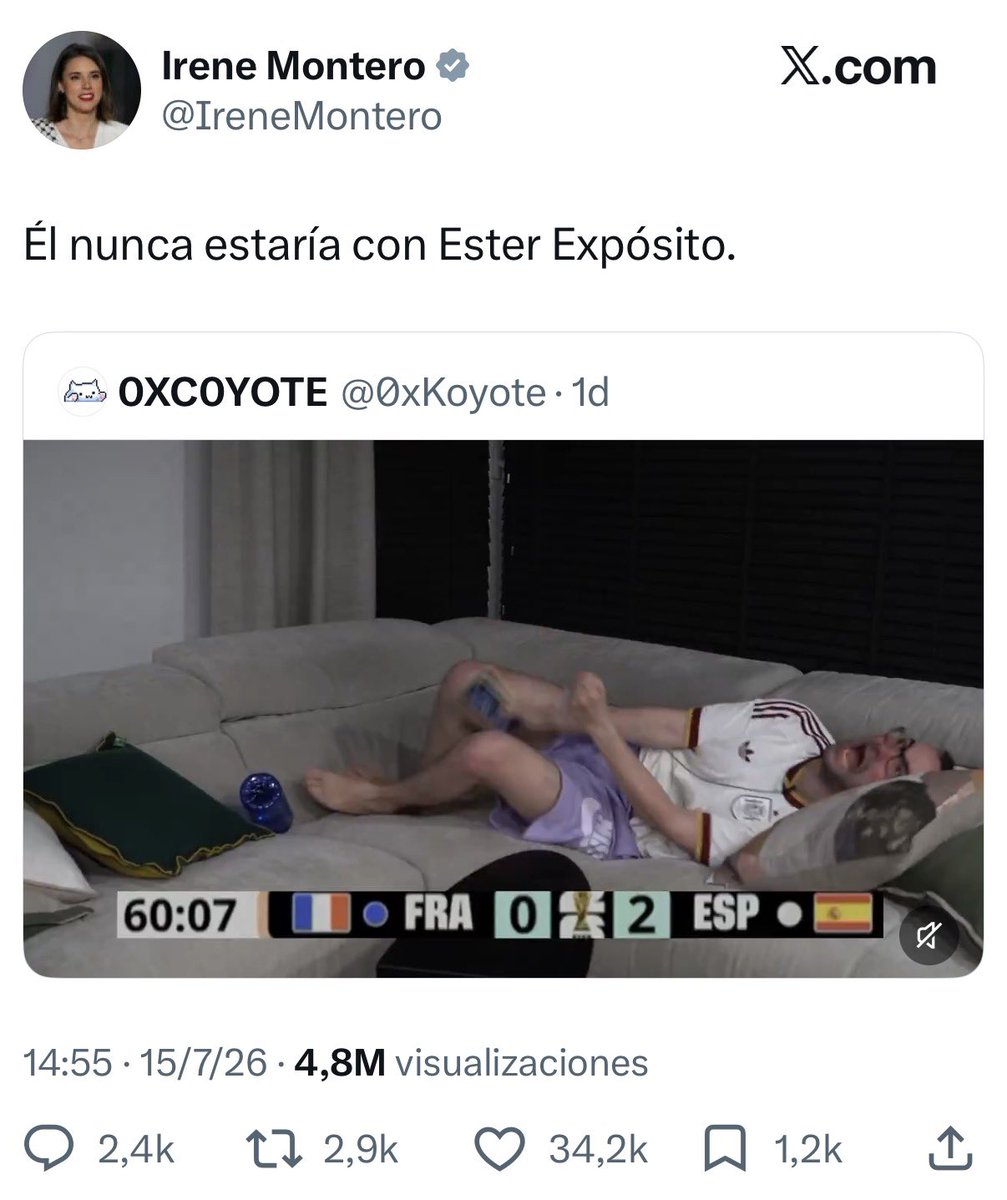 mejoreszasca's tweet photo. ZASCA!!!!!!!!!!!! de @alvariteus a @IreneMontero .  Vía @GatoFurioso69 https://t.co/vaOcWdHTWR