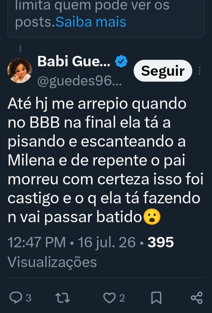 mafetrn21's tweet photo. Pessoal, essa conta fez esse comentário terrível em uma postagem. 
Tudo bem não concordar com atitudes de alguém ou gstr dela, mas jamais usar a família e amigos para atingir ou pagar com mais ódio. Falta mais empatia nesses indivíduos. 
Peço que denunciem está conta tbm, prfvr. https://t.co/2YhXM0zmRG