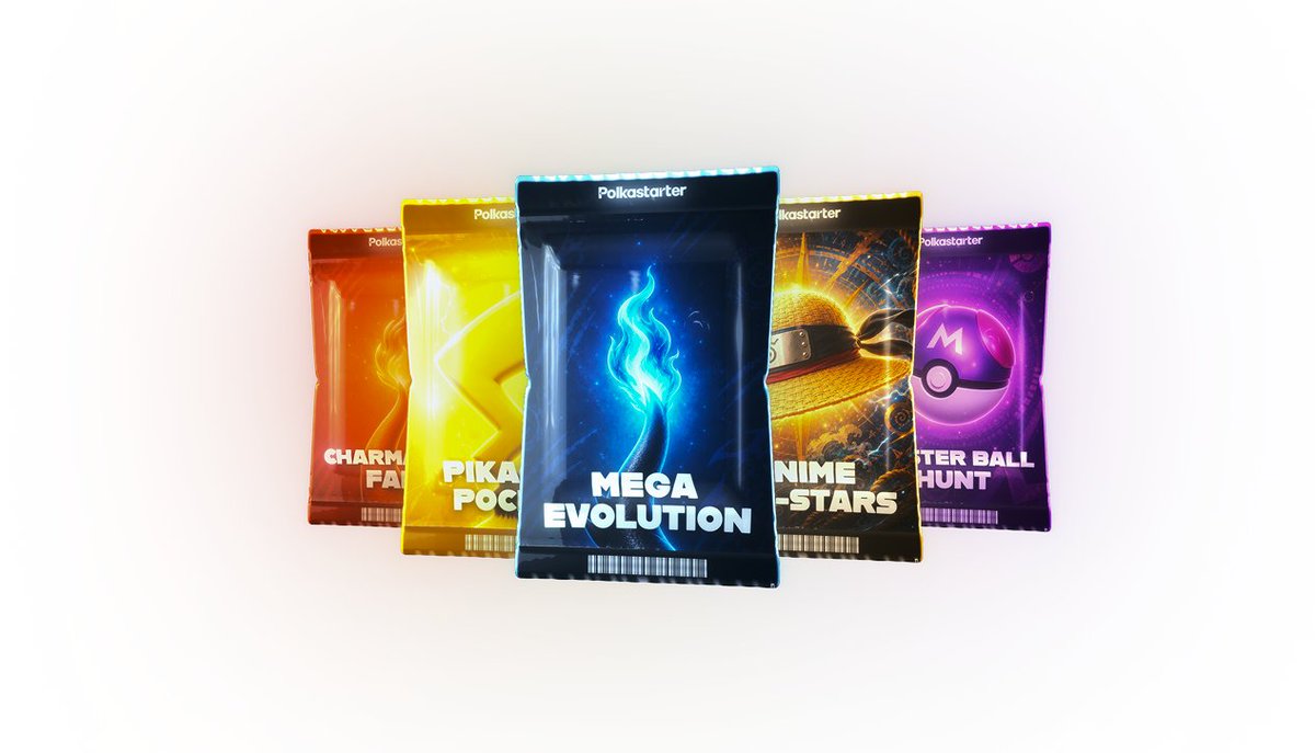 polkastarter's tweet photo. Day 7/50 

We have designed new beautiful packs ready to get open starting at $0.50 per pack. Some are more volatile than others but you can check each individual card's odds on each pack! https://t.co/1vmn0aE8LG
