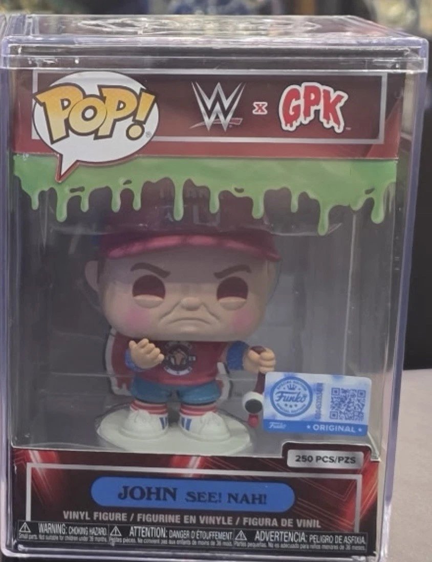 funkofinderz's tweet photo. First look at Fanatics Fest Exclusive WWE x Garbage Pail Kids featuring Ripped Rhea and John See! Nah! figures. Limited to 250 pieces each. #Funko #WWE #FanaticsFest https://t.co/SqvUDJQppX