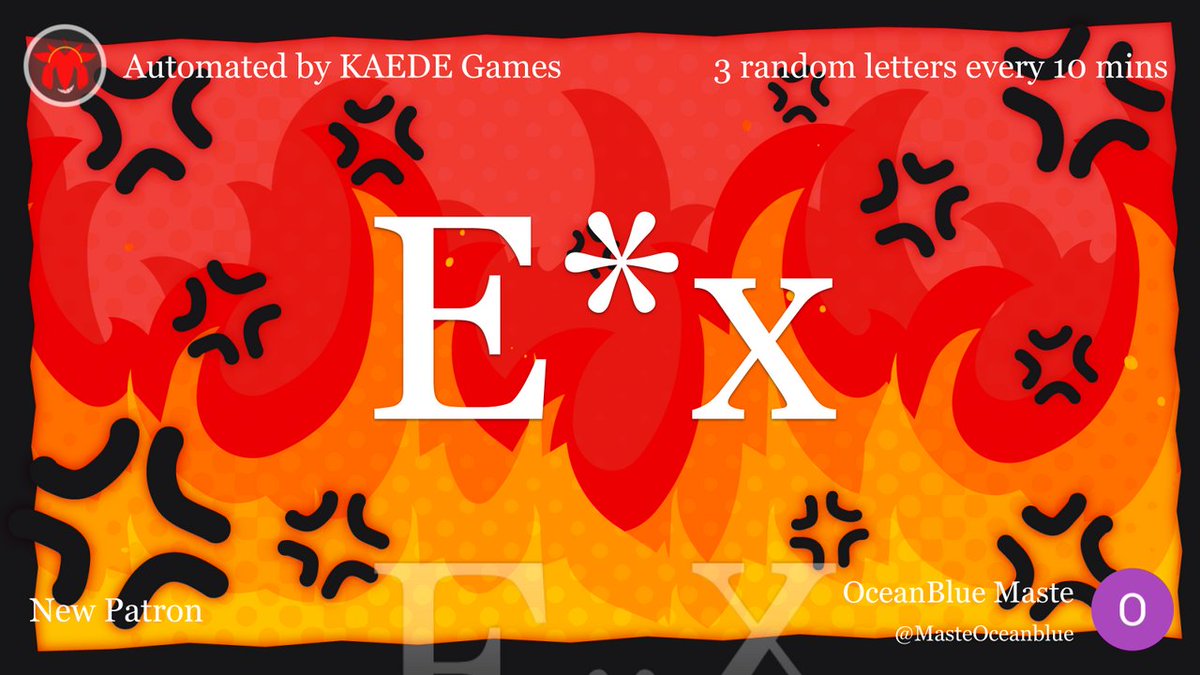 3 random letters every 10 mins tweet media