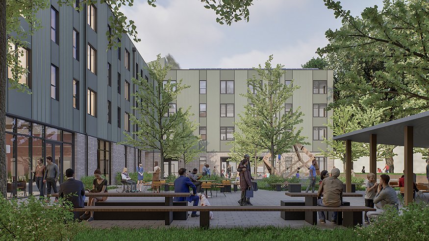 PortlandHousing's tweet photo. 124 new affordable homes have opened in Montavilla! Legin Commons, a new development from Our Just Future and @APANOCUF is located next to the @PortlandCC SE Campus, and includes 63 2+ bedroom units for families with children and 20 units for extremely low-income households. /1 https://t.co/pLcrmxb0jS
