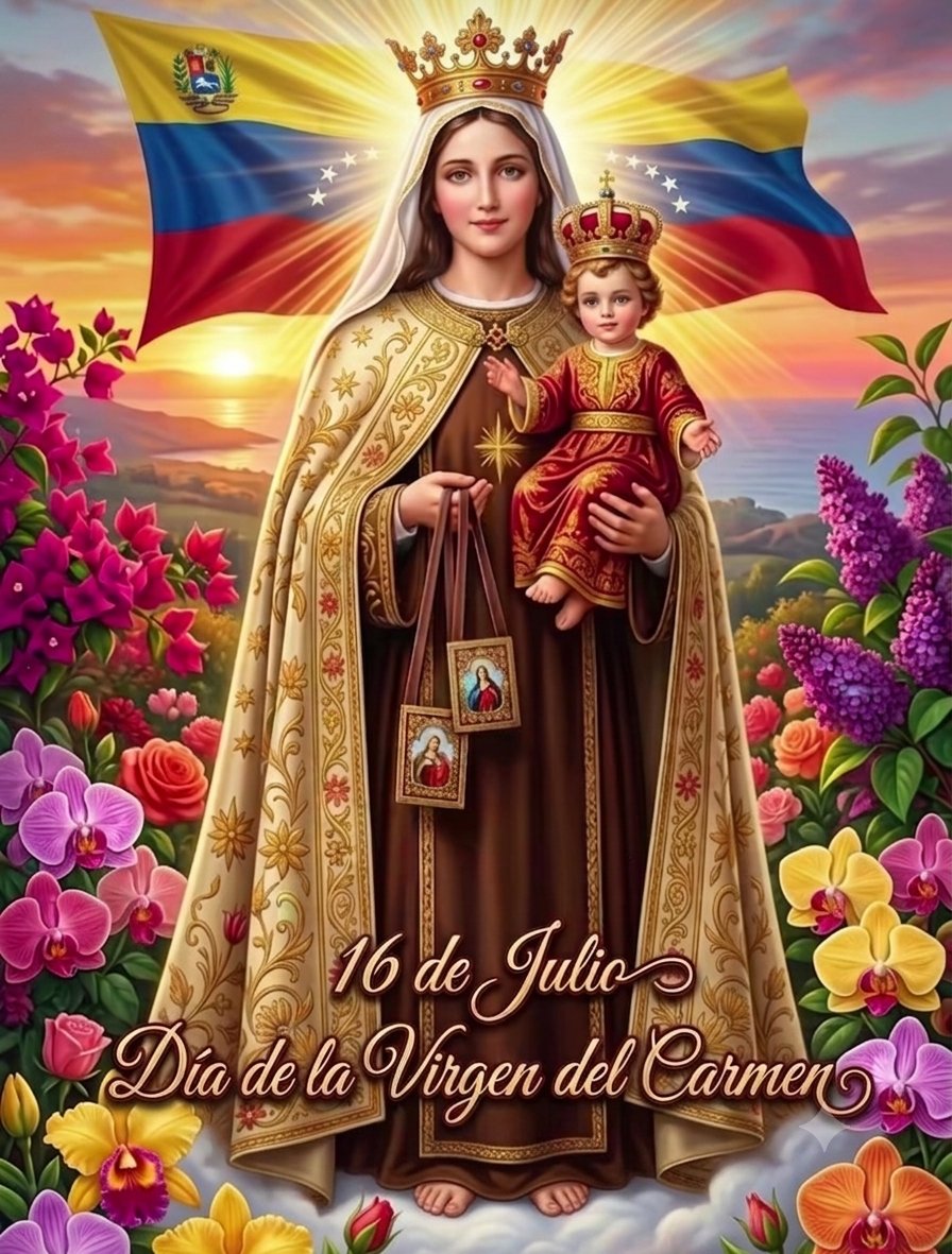 UeclaOficial's tweet photo. Virgen del Carmen, flor del Carmelo,  bendice a Venezuela https://t.co/uCYtdbwQHc