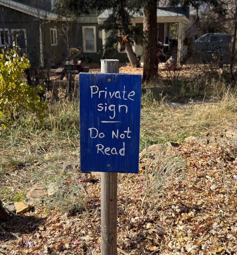 HeuserLawLLP's tweet photo. BEWARE all ye that dare trespass upon a private sign. You are NOT an invitee under Colorado Premises Liability Law! https://t.co/hSxbVuxZx0