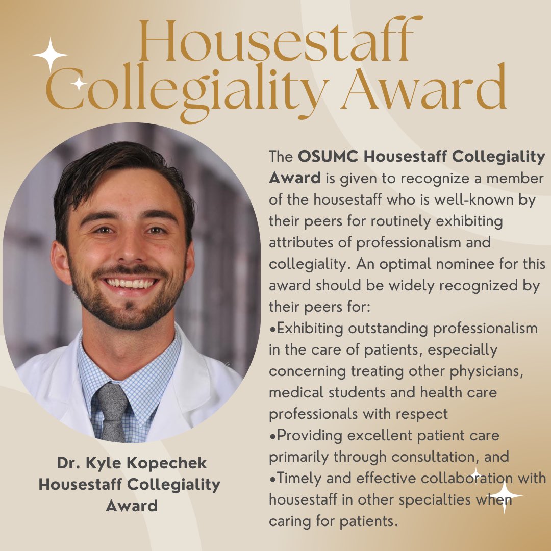 OSU_Urology's tweet photo. Congrats to 2 of our outstanding residents on being recognized by @OSUWexMed #Housestaff Awards! 

🏆Teaching Award: @vivianwong010 (inaugural recipient)

🏆Collegiality Award: @KKopechek 

Well-deserved recognition for their dedication to teamwork and exceptional patient care! https://t.co/qMGiuNfGt4