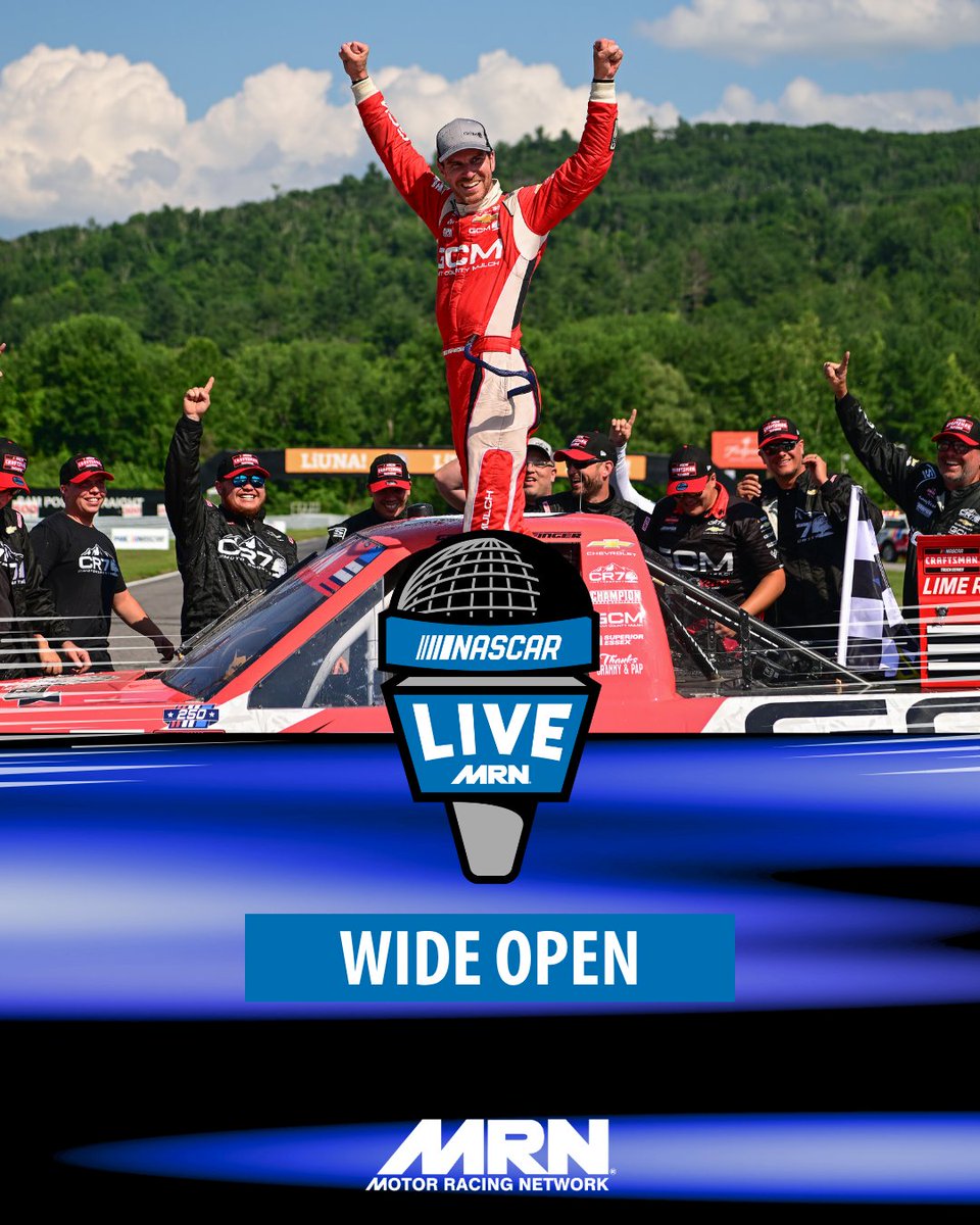 MRNRadio's tweet photo. NASCAR Live Wide Open | 7.16.26
On this week’s download, @GrantEnfinger stops by fresh off of his first career road course victory.
💻 Listen: https://t.co/nIXUWmDExI
🟢 Spotify: https://t.co/MAhytrPmoI
🍎 Apple: https://t.co/m7OCLWW8JH
#AskMRN | #NASCAR https://t.co/BEgEUUqasx