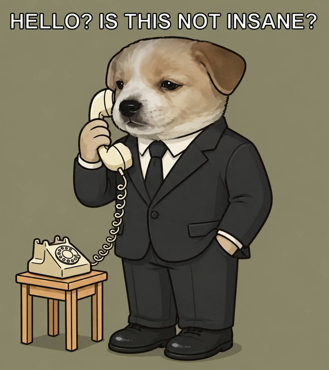 SUIT_DIPER's tweet photo. @hdegrootvan @artsch00lreject There’s a dog in a suit. https://t.co/gZviLH5pcQ