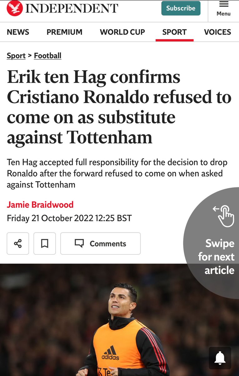 FavourYusuf1's tweet photo. The answer is servant leadership.

I’ll give you two scenarios.

When Messi moved to PSG, in their championship league match against City, he laid down behind the wall to form a shield against low balls.

He did not need to do that.

But he did it anyway

Now look at Ronaldo. In 2022, Erik Ten Hag wanted to bring him on in the 89th minute, after United were 2 - 0 against Tottenham.

What did he do? 

He refused, then stormed off into the tunnel.

This was United’s best performance maybe all season, yet because He wasn’t the star, he made a mess out of the whole thing.

He was dropped from the squad the next game, and was fined about 2 weeks worth of wages (about £1m)

Whether you think he had a right to do that or not is not my argument. 

I want you to look at the impact on his teammates.

Imagine being under pressure for months at United, pundits saying all sorts about the team.

Now you put up a performance against one of the big 6 and played really really well.

You are hoping that some of the pressure finally eases up, only to see that the entire discussion that week was how the “star” of the team decided to throw a tantrum.

Do you think any player in that squad will feel loyalty towards him?

The point is that Messi considers himself a servant to the team, and would do whatever needs to be done to ensure the team succeeds, but for Ronaldo, it’s the opposite.

Ronaldo considers his team a servant to his ambition, and would do whatever it takes, including throwing his teammates under the bus to get that next goal.

It has obviously made both of them very decorated players, but only one of them will inspire a team to die for them on the pitch.

That’s why it seems like the Portugal team seems disjointed and can’t seem to connect, and why the Argentinian team would die for Messi.