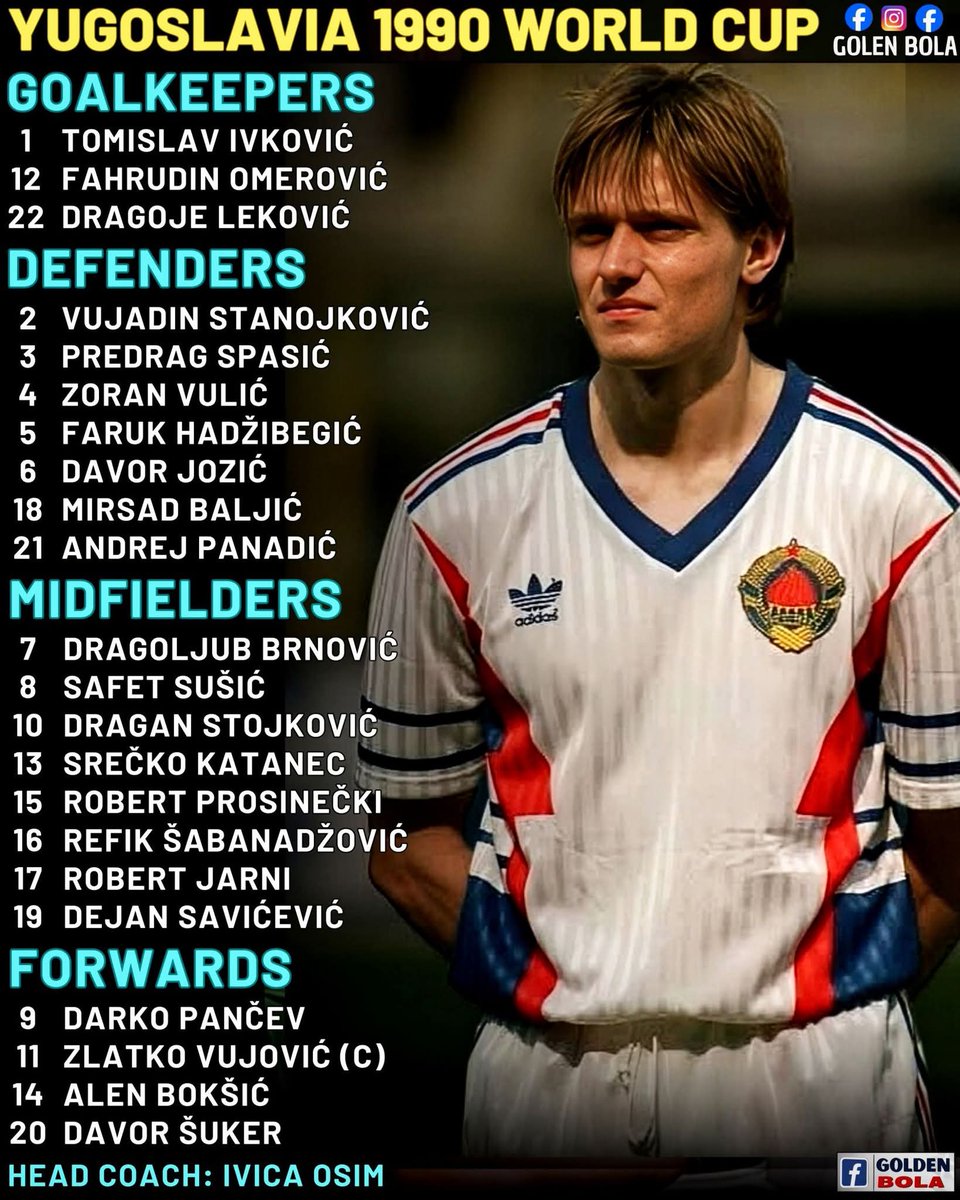 90sfootball's tweet photo. Yugoslavia, Italia '90. https://t.co/cdAczMw8O4