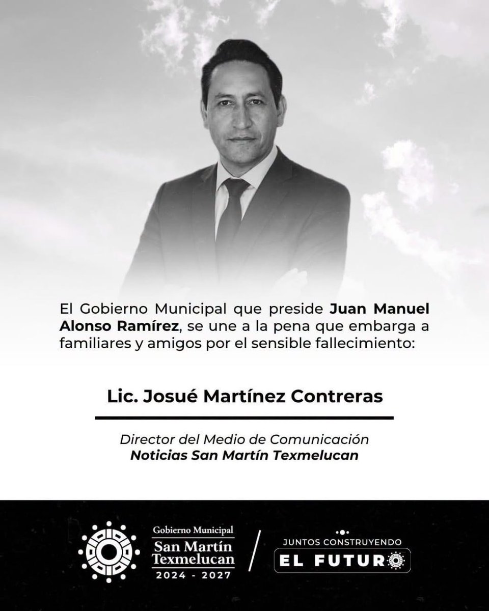 CarlosTorresF_'s tweet photo. 🚨 Asesinan a Periodista de Puebla en San Martín Texmelucan 

A balazos fue asesinado esta mañana en el municipio de San Lucas Atoyatenco a Josué Martínez Contreras, director del medio Noticias San Martín Texmelucan.

Ya se siente el segundo piso de la transformación 🤬

¿Adivinen qué partido gobierna en los 3 niveles de gobierno?