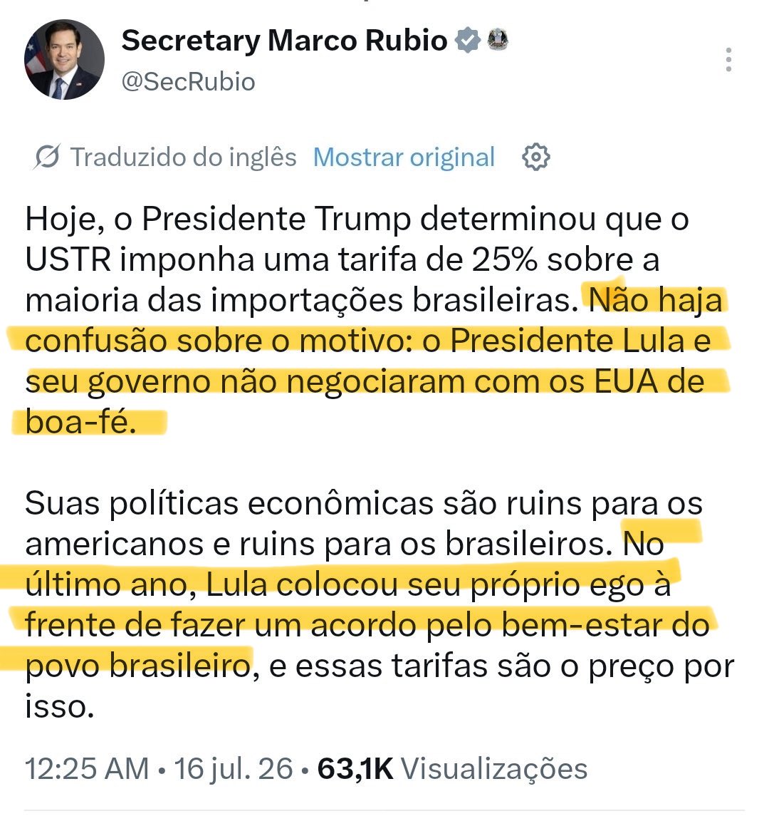 ale_sblack's tweet photo. Esse post do Marco Rubio estragou toda a estratégia do governo e imprensa iMundos. 

Rubio foi certeiro 👊 https://t.co/73vlOdgrIu