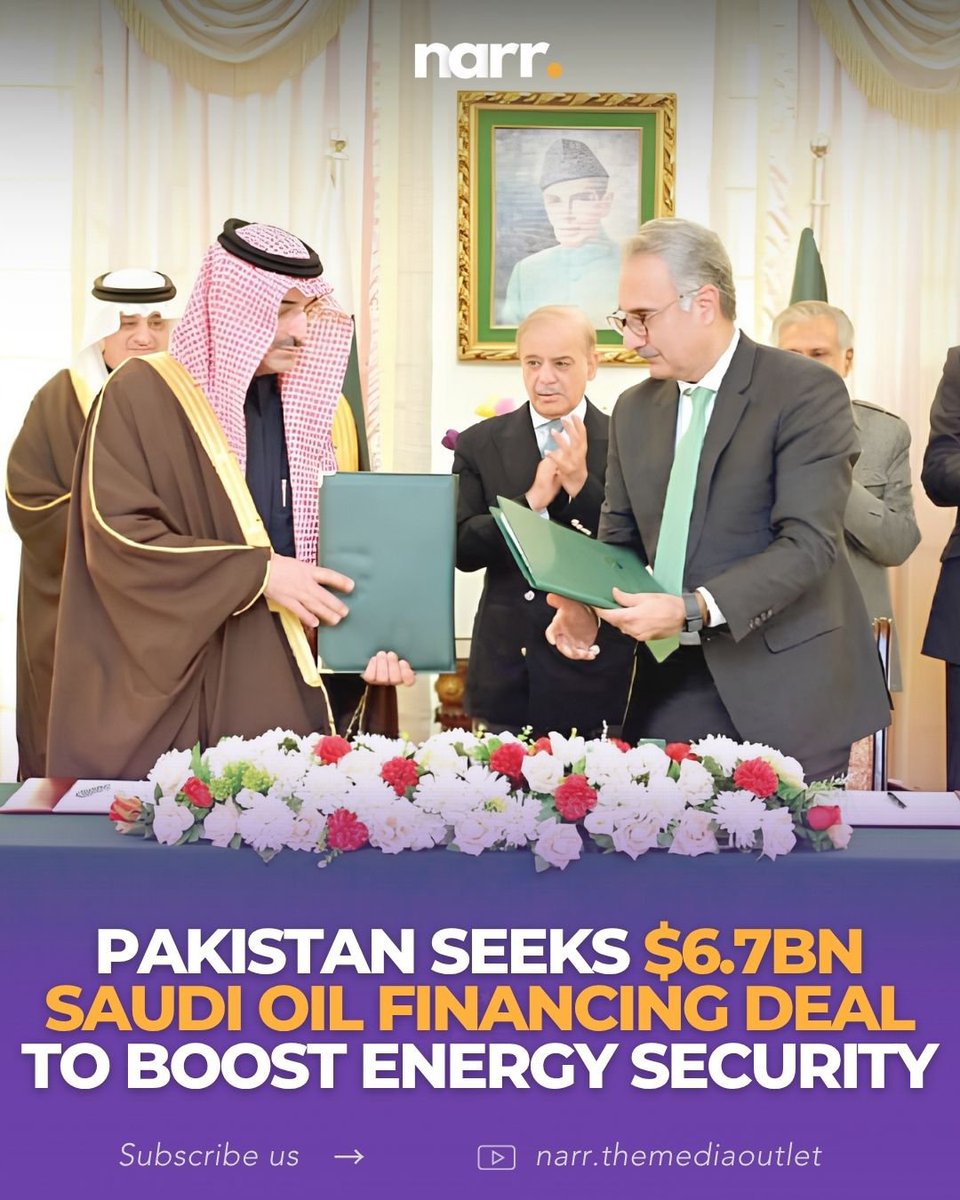 Narr_TMO's tweet photo. Pakistan is seeking a $6.7bn concessional oil financing facility from Saudi Arabia at 1% interest with a 15-year repayment period and 5-year grace period to ease pressure on foreign exchange reserves as oil prices surge amid Middle East tensions. https://t.co/41cKTMQczl