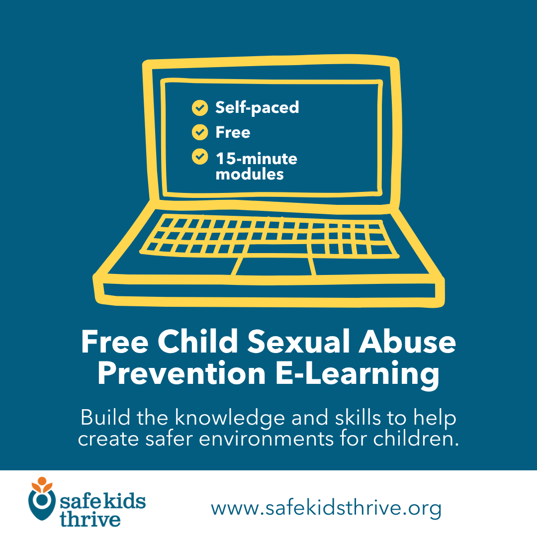 trust4kids's tweet photo. The Safe Kids Thrive CSAP E-Learning Center offers FREE, self-paced courses to help youth-serving professionals create safer environments for children.

Learn about:
✔️ Prevention
✔️ Safe environments
✔️ Policies &amp; reporting
✔️ Hiring &amp; training
✔️ &amp; more

https://t.co/OjiJothB7D https://t.co/5i0XJmGsp9