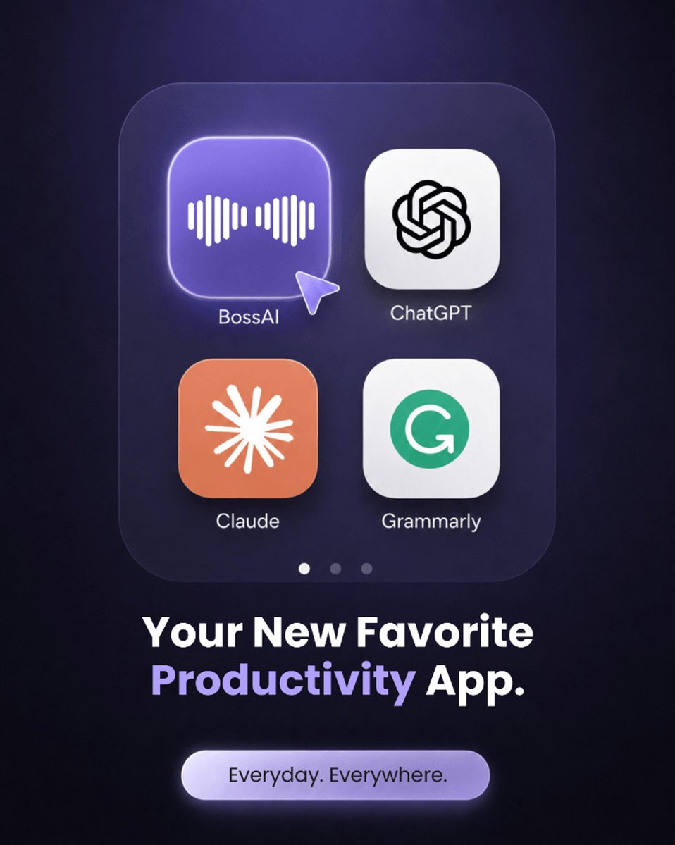 trybossai's tweet photo. Your AI workspace, simplified.
One app. Endless possibilities. Boss AI
#bossai #AIProductivity #WorkSmarter #ArtificialIntelligence #Productivity #AIAssistant #FutureOfWork #Tech https://t.co/60toPPTMIF