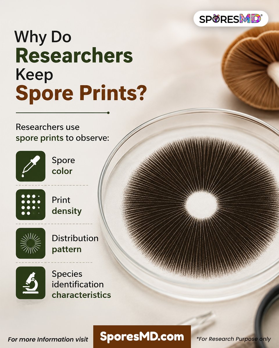 sporesmd's tweet photo. Every detail matters in research.🔬 Spore prints help researchers observe color, density, distribution patterns, and identification features essential to mycology and microscopy studies.
Learn more at https://t.co/6DA0SWjYUT.
For Research Purposes Only.
#SporesMD #SporePrint https://t.co/MLRAgtWbFN
