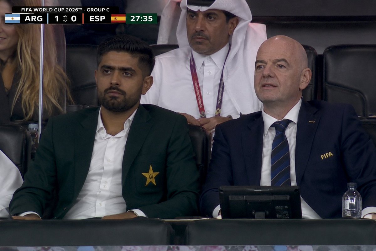 MrAjMemes's tweet photo. 🚨 BABAR AZAM IN FIFA
    WORLD CUP FINAL 🚨

According to some sources, FIFA invited Babar Azam as a special guest for the FIFA World Cup final between Argentina &amp; Spain on Sunday.But Babar Azam turned down the offer because he's busy with the series against West Indies.
#FIFA https://t.co/LveCUOOjXr