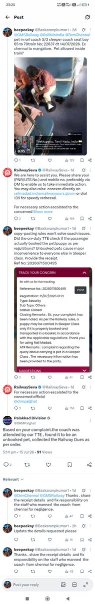 Baskaranpkumar1's tweet photo. @RailwaySeva @GMSRailway @DrmChennai @DRMPalghat @RailMinIndia update me with details https://t.co/DDQAmac4gR
