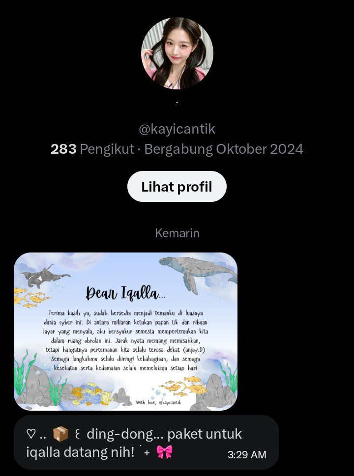 hadenoww's tweet photo. LUCU BANGET DAPET PAKET DARI ORANG CANTIKKK @kayicantik sehat sehat selalu kayiiii ❤️ moga kita temenan sampe dinosaurus hidup lagi yaaa.... happy terus yaaa my kayi paus cantik gweh https://t.co/I8fVwOM1Y8