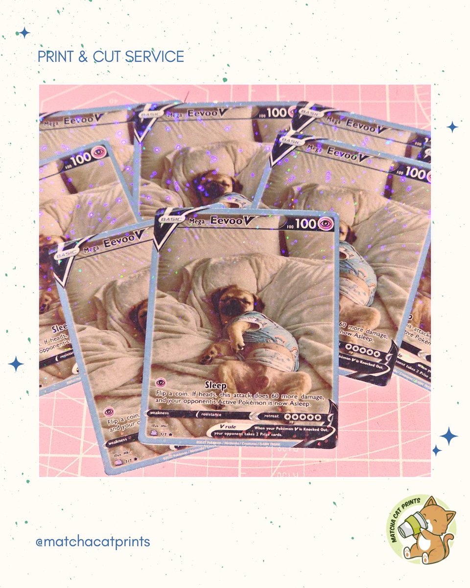 matchacatprints's tweet photo. POV: Your pet just evolved into a rare collectible card 🐶✨

Pokémon-inspired pet cards with dots &amp; glitter finish for our client 💖
Cute, sparkly, &amp; one-of-a-kind!
Message us to create yours!

#MatchaCatPrints #MatchaCatProofs #PokemonPetCards #PetPhotocardPH #CustomPrintsPH https://t.co/4U970QBc2q