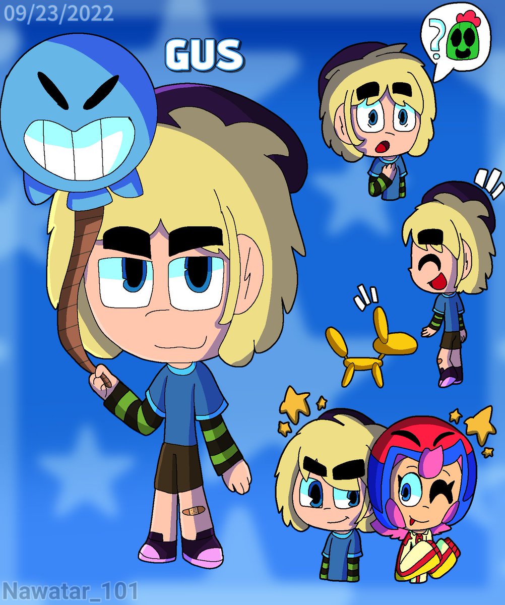 Nawatar_101's tweet photo. My first drawing of Gus (2022)

#BrawlStars #Art #Gus #Bonnie #BrawlStarsGus #BrawlStarsBonnie #Fanart https://t.co/0vNR9KHURD