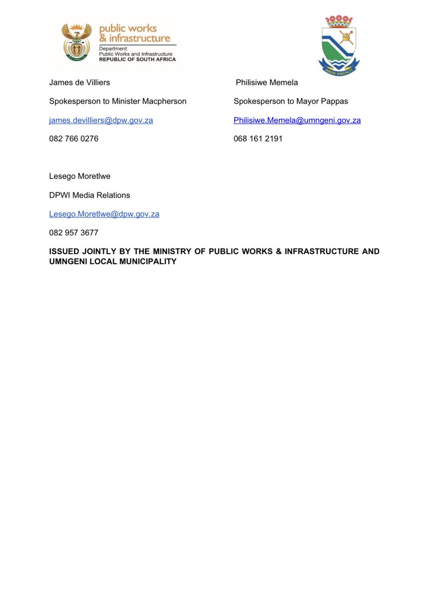 Department Of Public Works and Infrastructure tweet media