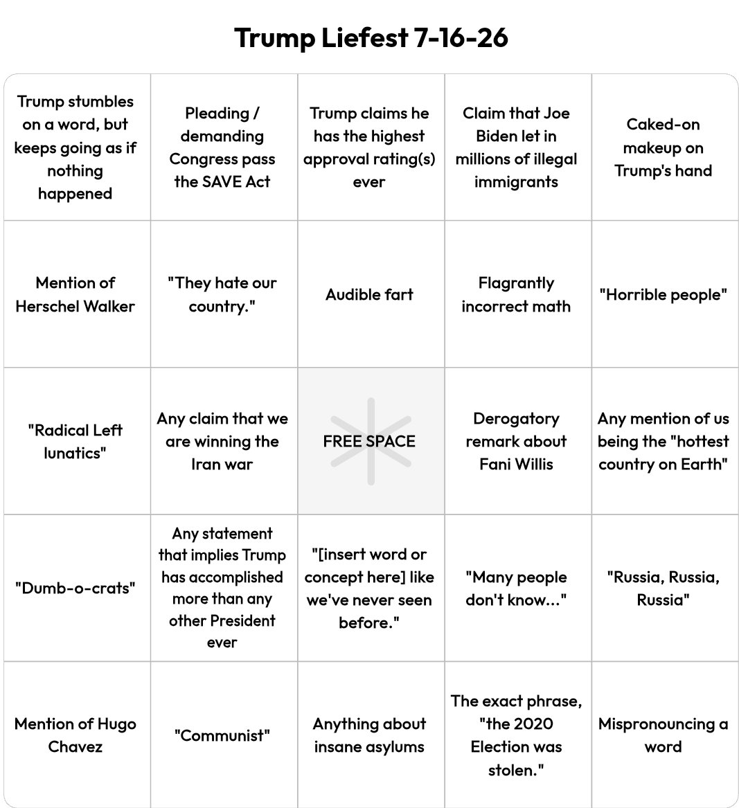 RomanNumeral_IV's tweet photo. @KellyScaletta I am playing Bingo tonight. Just made my card: https://t.co/DhDsfPVVEv