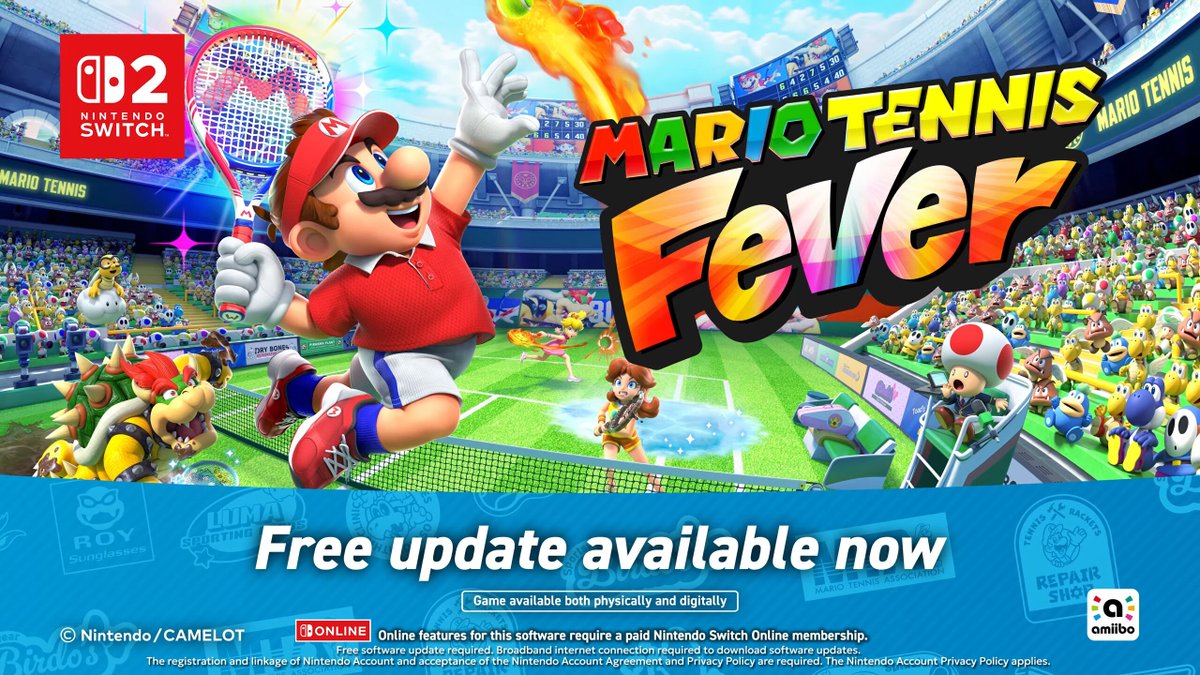 respecnet's tweet photo. Mario Tennis Fever's major new update brings in Super Mario Galaxy-inspired content and expanded GameShare support: https://t.co/1G2xizT0dT https://t.co/vJZ4mdtZLt
