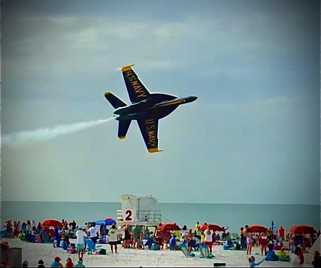 BuzzPatterson's tweet photo. A Tale of 2 Military Flybys

Lots of chat online today about the Navy Blue Angel flyover at the Pensacola Beach. I’ll weigh in later today with a more detailed look at the incident. But, in the meantime…

The first picture is me, captured circa 1985, doing a flyby at a classified US base in the Middle East in a C-141. About 300 knots and 50-ish feet. Note the people below me. I knew I would get in trouble but the base commander had opened his arms to welcome my crew for a night after we’d landed with an engine failure the day before. I was happy to do it. 

The second is the Blue. I’m guessing roughly the same speed, maybe slower. Again, people below him/her. I’m assuming he/she had similar intentions. Show the people our flag and our expertise.

I’m on Pete’s side. 

The only difference? Cell phones. With cameras. Circumstances. Food for thought. Back later!
@PeteHegseth
@realDonaldTrump