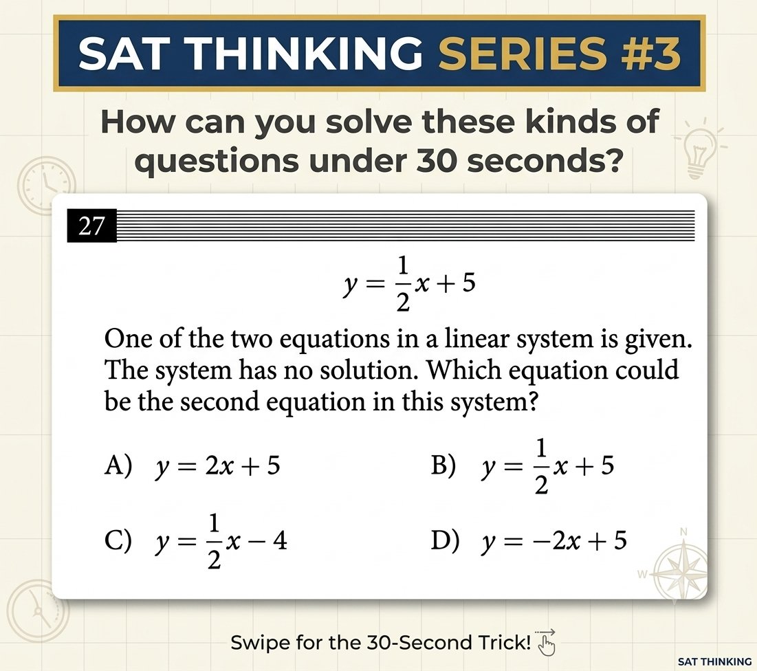kdcoinplanet's tweet photo. Did you know that every system of linear equations has only 3 possible outcomes?
✅ One solution
❌ No solution
♾️ Infinitely many solutions
Solution👇
https://t.co/wYsI2LgUAQ
#DigitalSAT #SATPrep #SATMath #CollegeAdmissions #CollegePrep #math #HighSchool #Education #STEM https://t.co/q54wRbhEQg