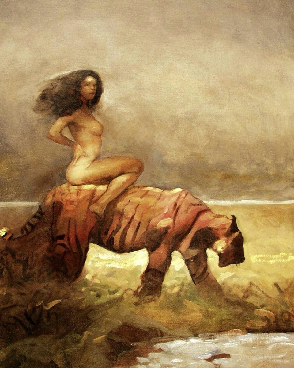 HeavyMetalInk's tweet photo. Art by American illustrator Jeffrey Catherine Jones (1944-2011) ✨ https://t.co/nedBThlehd