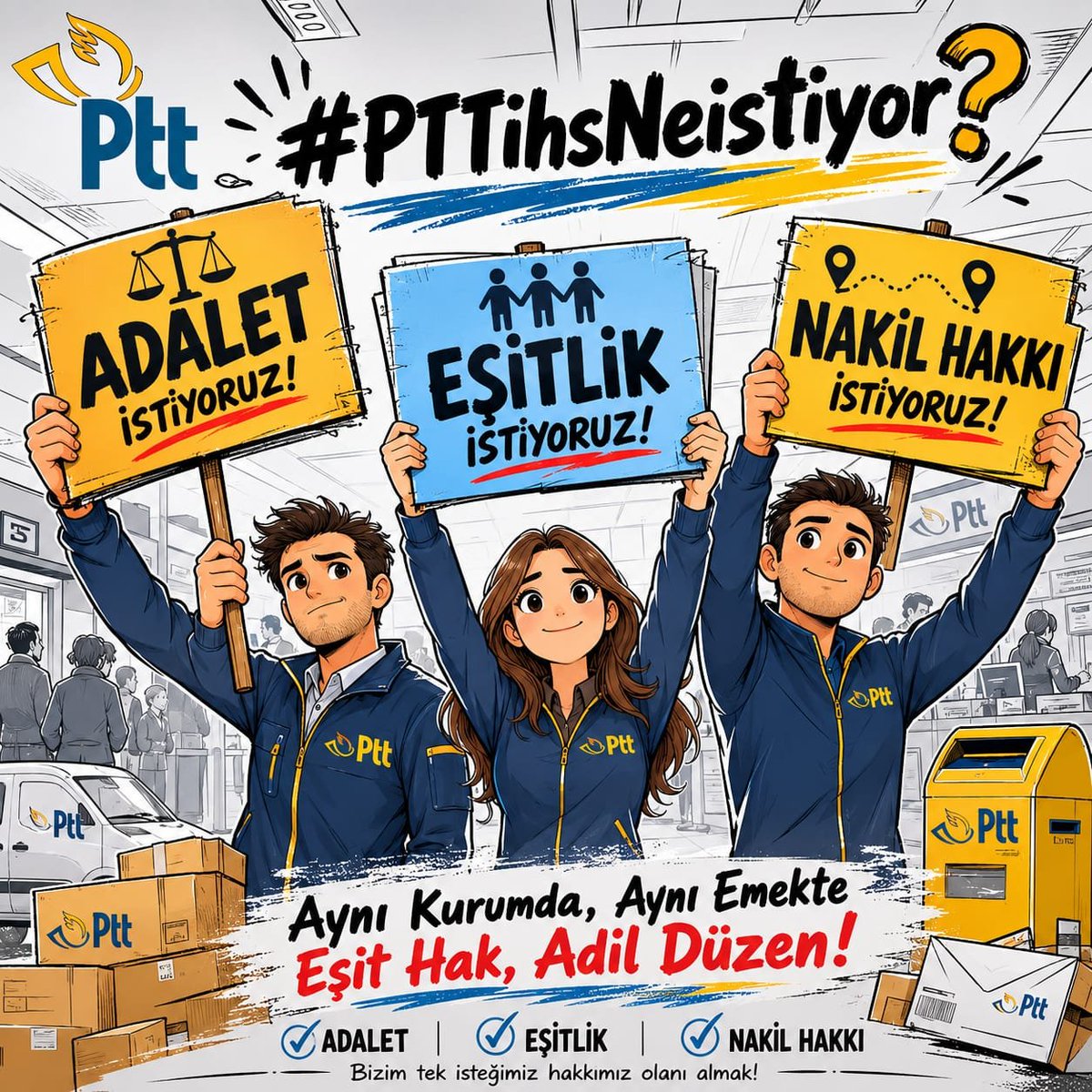 ercoosen's tweet photo. PTT İHS personeli olarak yalnızca emeğimizin ve geleceğimizin korunmasını istiyoruz. KPSS ile başladığımız görevimizi güven içinde sürdürmek istiyoruz. #PTTihsNeistiyor
@RTErdogan @tcbestepe @_cevdetyilmaz
#PTTihsNeistiyor https://t.co/8tqMr67oye