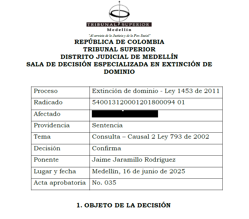 Juanpgdefensa's tweet photo. Providencia: Rad. 540013120001201800094 01. Tribunal Superior de Medellín, Sala de EDD. 16 jun 2025. 

Sin perfil socioeconómico, no prospera la causal de incremento patrimonial injustificado. https://t.co/21cN0c2anb