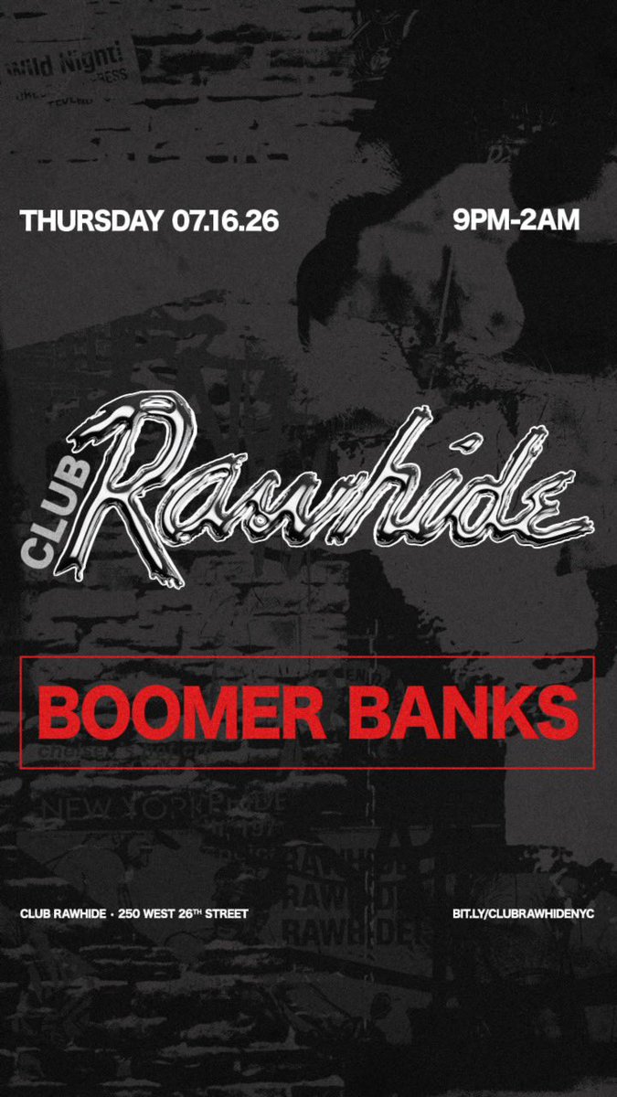 Boomer_Banks's tweet photo. Tonight is a preview night for 
CODED  (know your color) 
At RAWHIDE @rawhide_nyc 

I’ll be spinning all night sexy raw funky beats all night get your hanky’s ready queers 💦
🟥🟦🟩🟨🟧🟪⬛️

Free before 11pm get your TIXX here 

https://t.co/BsfATWcpRN https://t.co/6pGwb97Vsi