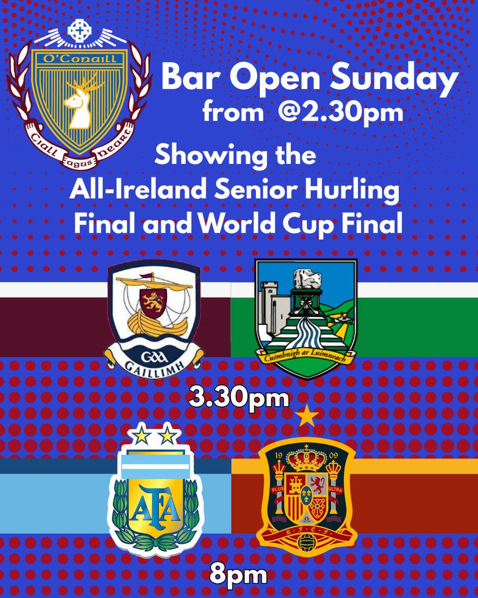 ScoilCLG's tweet photo. The Clubhouse will be open Sunday from 2.30pm for a big day of Finals!

#scoilabú https://t.co/ekPgdHJ9cb