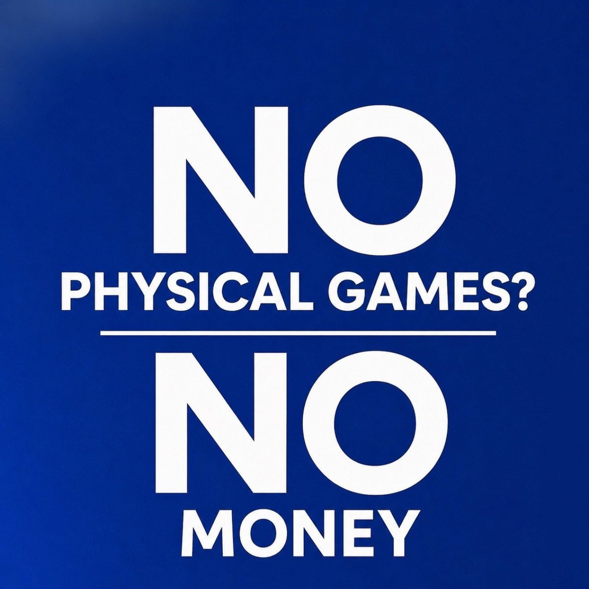 Edmund_Limbo's tweet photo. @PlayStation NO PHYSICAL NO MONEY https://t.co/xON6viqZBU