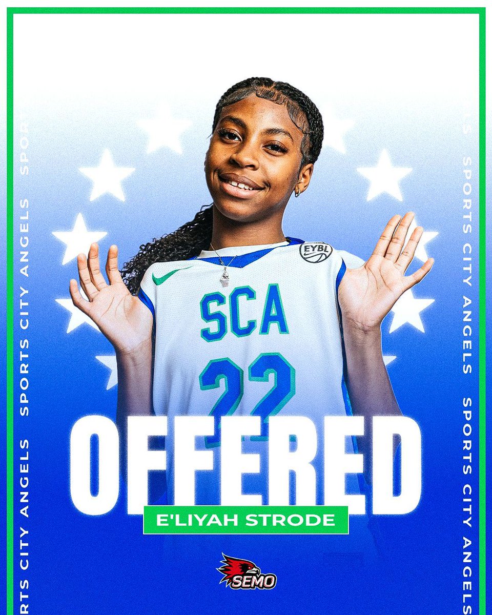 SCA_OH's tweet photo. Congrats E'Liyah Strode on your offer from SEMO WBB! Hard work pays off–can’t wait to see what’s next! 💚💙
#SCAFam #EliteMindset #NikeFam #nikeeybl #RoadtoChi #JustDoIt #sisterhood https://t.co/u5MW3YsMO0