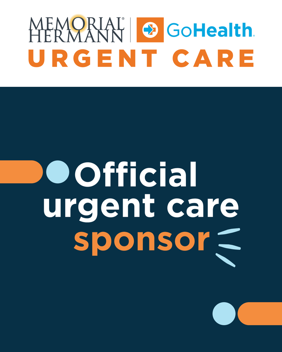 HTXSoccer's tweet photo. We’re proud to welcome Memorial Hermann-GoHealth Urgent Care as our newest sponsor. From seasonal sniffles to sudden sprains, they’re nearby to help you feel better faster. Open daily—including evenings, weekends and holidays—with some centers open until midnight. https://t.co/WiyvLrtQ9h