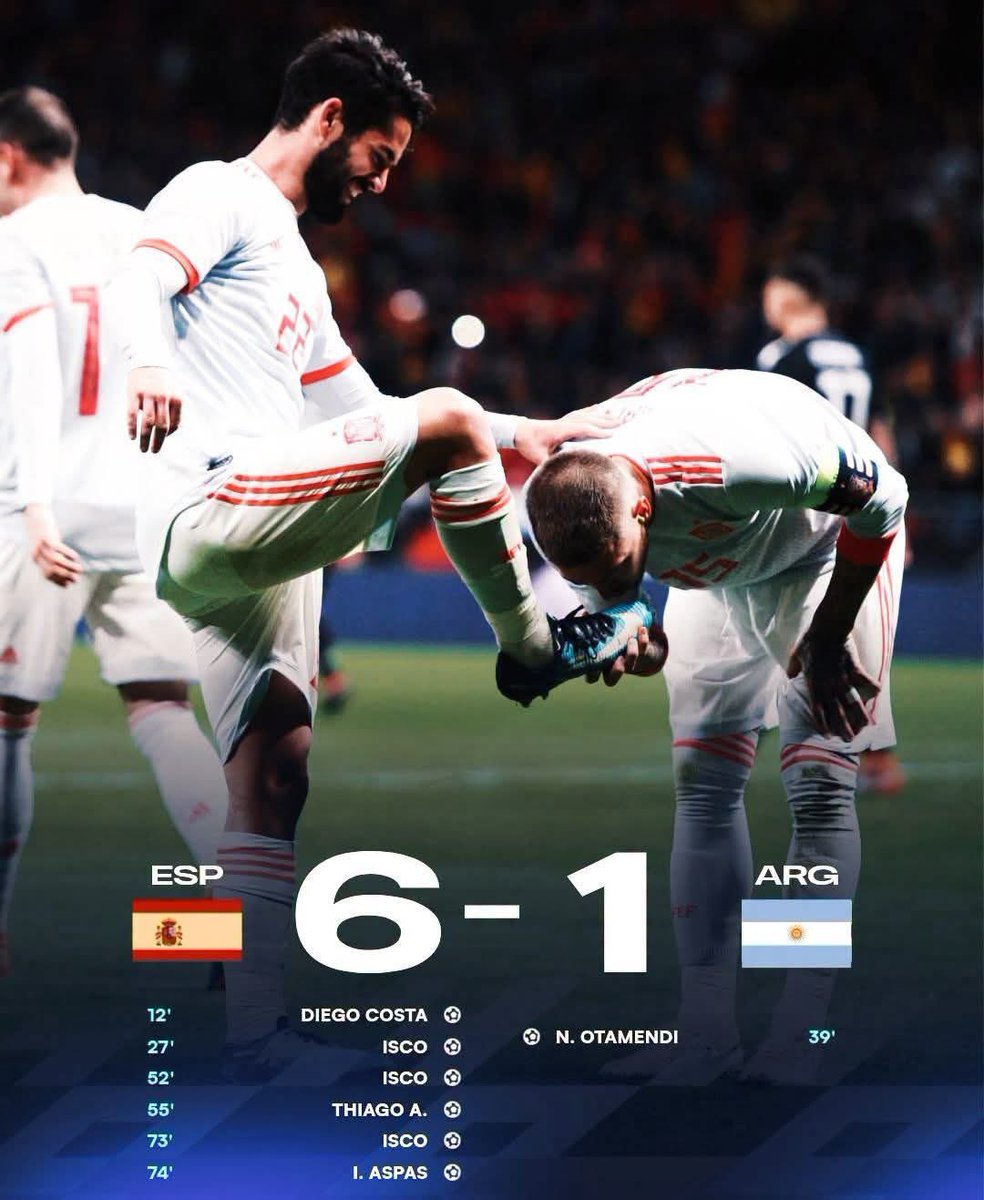 7zlttan's tweet photo. اخر مواجهة بين الأرجنتين وإسبانيا لاعبين ريال مدريد دعسوا أحفاد الفيفا https://t.co/ruM9vikavd