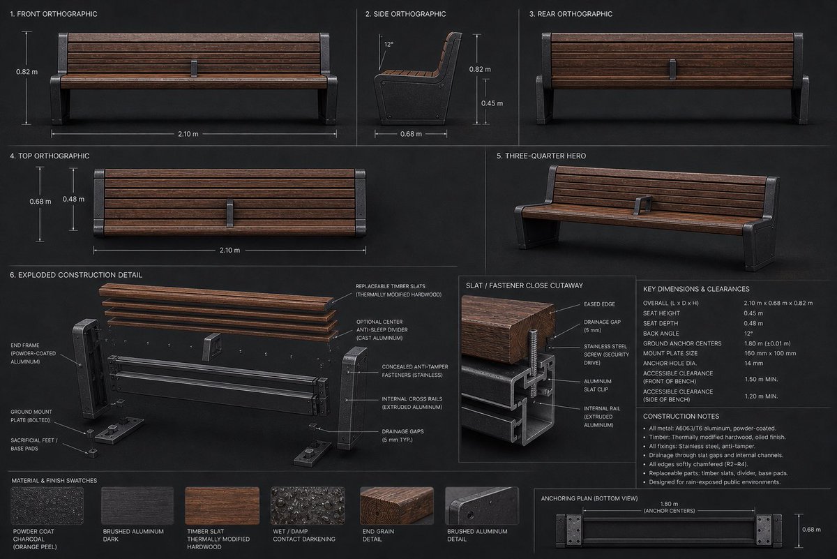 aria__han's tweet photo. benchmark: asking AI to make a 3D bench in blender. 

1 - GPT 5.6 Sol (high) 
2 - Opus 4.8 (high) 
3 - Grok 4.5 High Fast
4 - reference photo generated by Sol

same prompt. was out of Fable usage when i did this but. opus the forgotten hero https://t.co/FdrHRFapi3