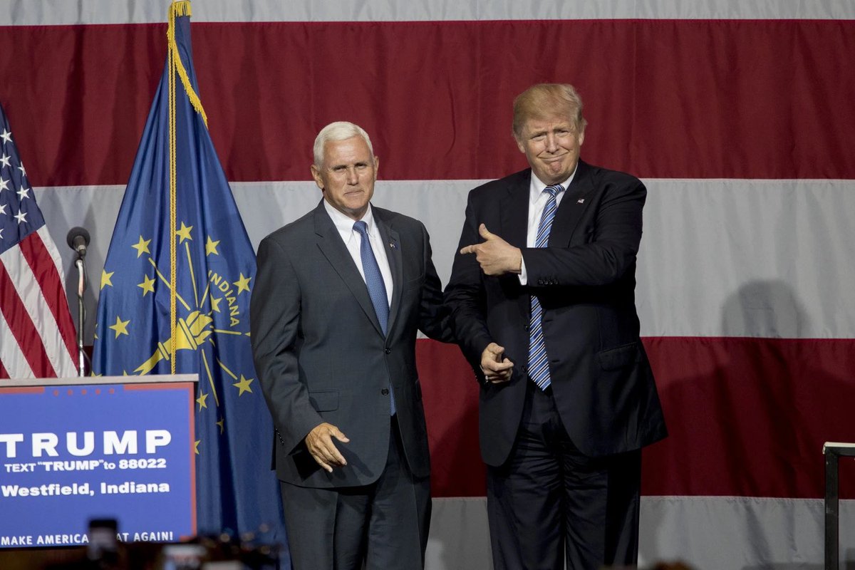 Thomasa1551's tweet photo. 10 years ago today Donald Trump announced Mike Pence as his running mate for VP in the 2016 election. Mike Pence would go on to be the greatest Vice President in the 21st century. 🇺🇸 #MakeAmericaGreatAgain https://t.co/yZTAabzxke