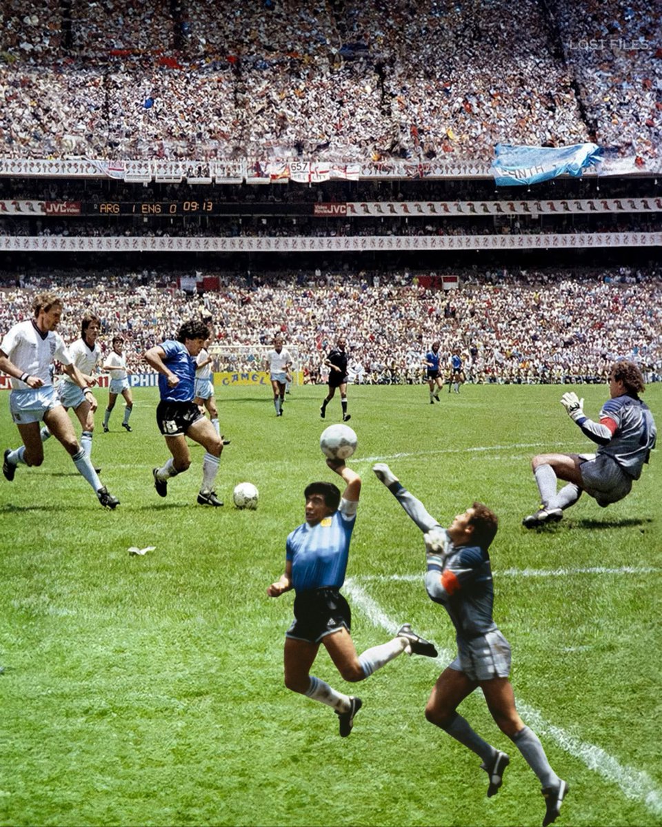 old_sportier's tweet photo. لحظة تسجيل الأسطورة دييغو مارادونا أهدافه الخمسة في كأس العالم 86 https://t.co/LlfI5M0nUn