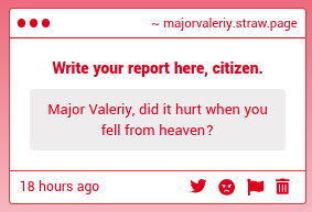 ValeriyOfficial's tweet photo. 1 .) This appears to be a personal issue rather than a public one. I wish you luck in addressing it.
2 .) I see we're using the report board for flirting now ..

https://t.co/5vF8wOg2lG https://t.co/AXHOcXAMwX