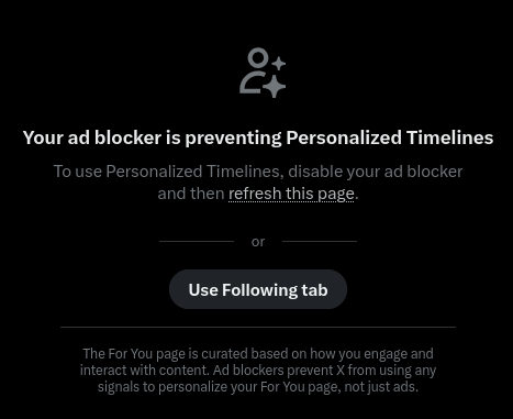 Coffee4Joe's tweet photo. Dear twitter. I will never disable adblocks or noscript. 
Go fuck yourself https://t.co/dmI9jWJjQO