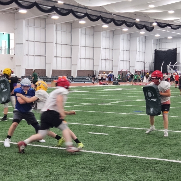 archie62237's tweet photo. The high school football team traveled to Northwest Missouri  State University for camp.  They received direct instruction from the NWMS staff and competed against Stewartsville, Rock Port, and Keytesville. https://t.co/ZirZT7lcbB
