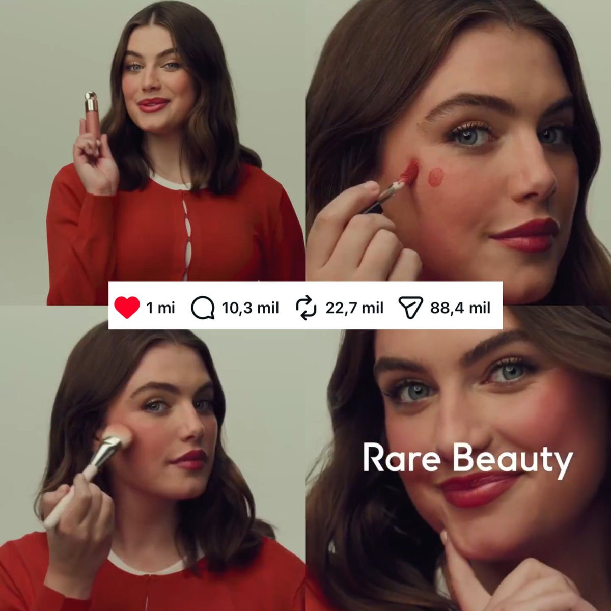 hannahgarrettac's tweet photo. IT GIRL DO MOMENTO! 💫 A colab Rare Beauty x Ella Bright em 9 horas:

1 milhão de curtidas
+ de 10 mil comentários
+ de 22 mil reposts
13 MILHÕES de visualizações https://t.co/n5HMewcfl8