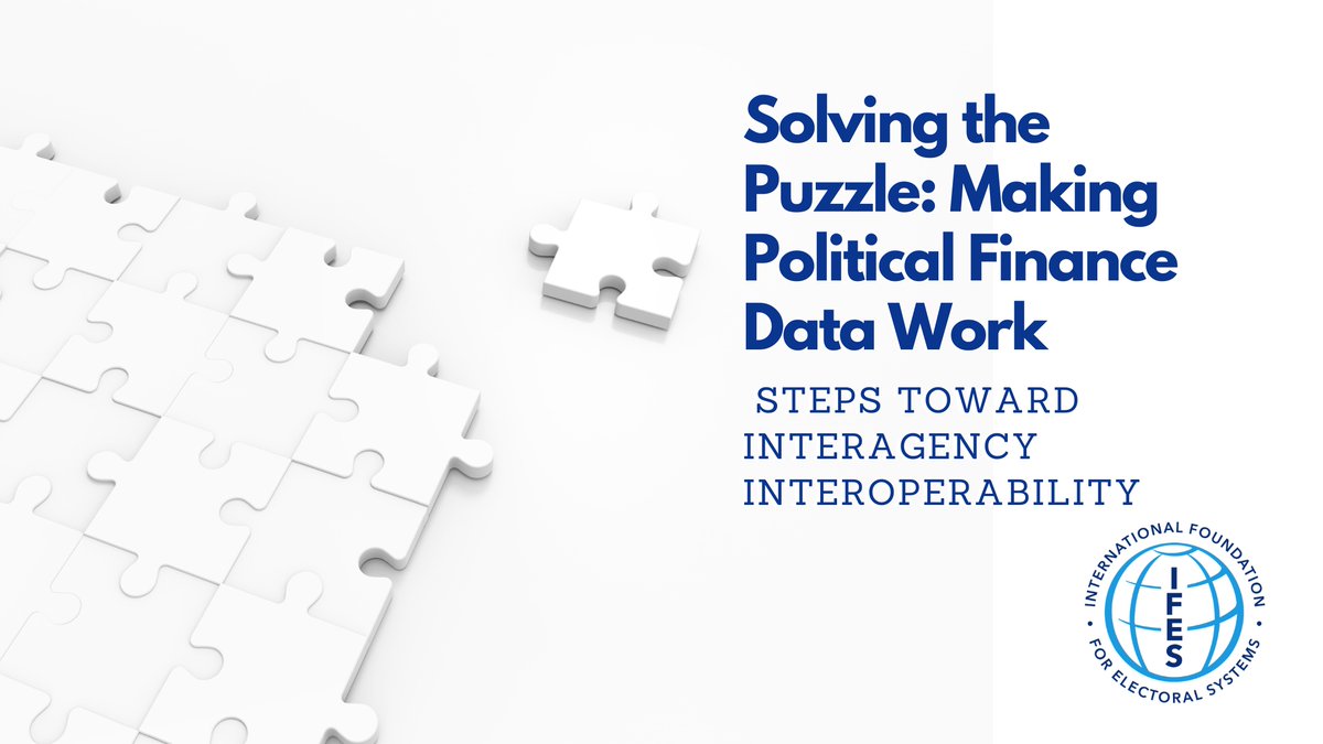 IFES1987's tweet photo. How can better data strengthen political finance oversight?

As campaign finance becomes more complex, oversight institutions face a growing challenge: turning fragmented data into meaningful accountability. Better laws alone are not enough. Better data is essential.

📣 Our new guide, "Solving the Puzzle: Making Political Finance Data Work," provides a very practical framework for strengthening political finance data and improving interoperability across oversight institutions.

Because when political finance data works, transparency and accountability work better too.

Read the guide - link in comments. ⤵️