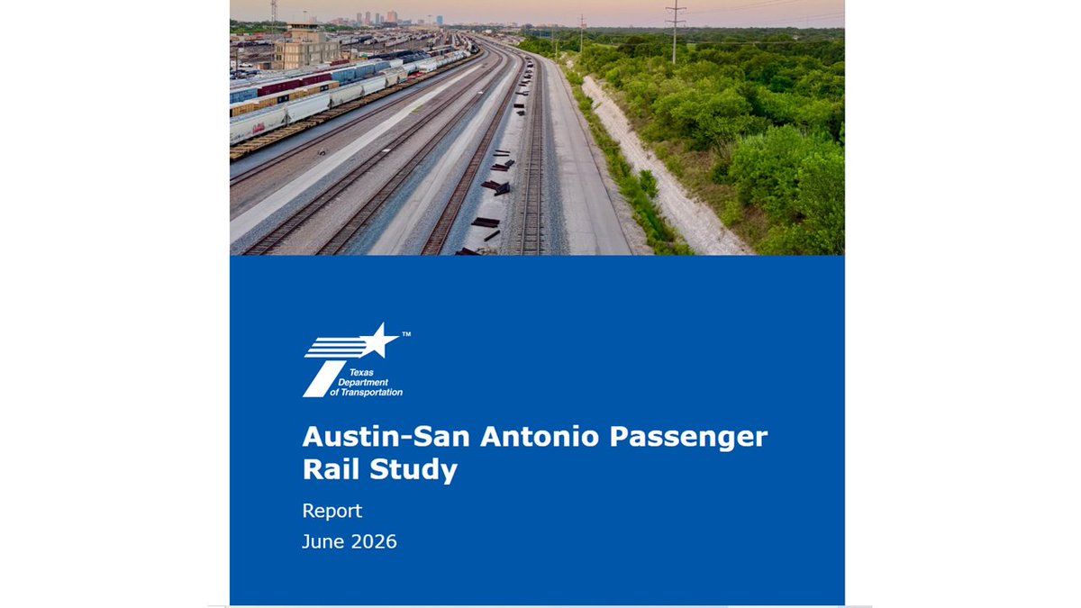 TXRailAdvocate's tweet photo. Deep dive: @TxDOT study finds more frequent Austin-San Antonio rail feasible on existing corridor 
https://t.co/frOiK4D13H @TxDOTCommission @GregAbbott59 @AustinTransit @railforsatx @RailPassengers @TxDOTCEO @BucyForTexas @AndyBrownATX @JudgePeterSakai @UnionPacific @txslrra https://t.co/tczVXfcQ4K