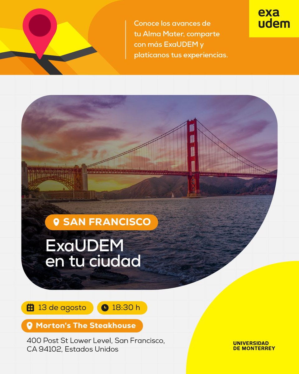 ExaUDEM's tweet photo. 🌅 ¡Tijuana, nos vemos pronto!

Acompáñanos en ExaUDEM en tu Ciudad.

📅 11 de agosto
🕡 18:30 p.m.
📍 Grand Hotel Tijuana

👉 Regístrate aquí: https://t.co/gNSlG7QEK1

#ExaUDEM #ExaUDEMEnTuCiudad https://t.co/UjN2PlfIhe