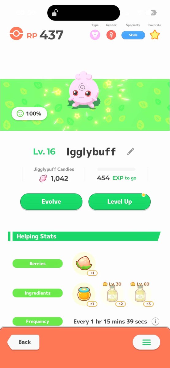 ahhhndria's tweet photo. #pokemonsleep3rd #ポケスリ3周年をみんなで got a shiny iggly this morning :3 yes that is shiny i promise it did the sparkle and everything! https://t.co/F9WFXKLiC3